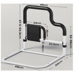 Barre d'appui pour lit senior, aide  la verticalisation, protection antichute, main courante en forme ...