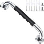 Barre d'appui murale antid�rapante ulisemsafety noire de 40 cm pour baignoire, toilettes, salle de bain, ...