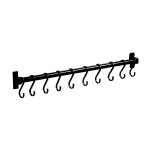 Barre de cuisine aluminium barre murale porte ustensiles de cuisine avec 7 crochets, pour salle de bain ...