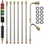 Barres d'extension pour nettoyeur haute pression, 4000psi pointes de lance de remplacement t�lescopiques ...