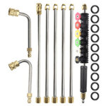 Barres d'extension pour nettoyeur haute pression, avec 6 embouts de buse, 10 anneaux en caoutchouc, raccord ...