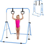 Barre de gymnastique pour enfants, barre horizontale pliable � hauteur r�glable avec anneaux de gymnastique, ...