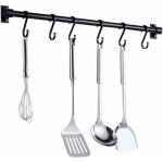 Barre murale cuisine ustensiles 40cm barre Étagère de cuisine avec 6 crochets amovibles, rack porte Étagère ... Barre murale cuisine ustensiles 40cm barre Étagère de cuisine avec 6 crochets amovibles, rack porte Étagère ...