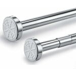 Barre télescopique en acier inoxydable pour rideau de douche - réglable par rotation - plus sûre et plus ... Barre télescopique en acier inoxydable pour rideau de douche - réglable par rotation - plus sûre et plus ...