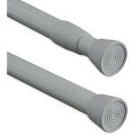 Barre tlescopique en acier inoxydable, sans perage, pour rideau de douche, 150 - 280 cm, grise - relaxdays ...