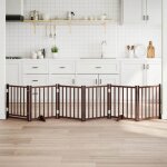 Barri�re pour chiens avec porte 6 panneaux bois de sapin massif vidaxl