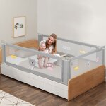 Swanew barrière de lit pour enfant - pliable, portable, 180 x 98 cm, cadre en acier, en tissu Swanew barrière de lit pour enfant - pliable, portable, 180 x 98 cm, cadre en acier, en tissu