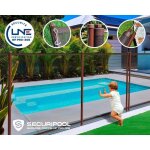 Barri�re piscine d�montable securipool marron chocolat 9m fixations 16mm