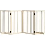 Barri�re de s�curit� chien 4 panneaux modulable autoportante dim. max. 206l x 35l x 76h cm bois clair ...