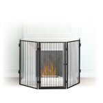 Relaxdays - barrire de scurit pare - feu de chemine grille enfant mtal 5 pices en acier, noir