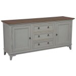 Buffet bas 2 portes - bois - gris - interior's