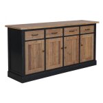 Buffet bas 4 portes - bois - bleu - interior's
