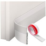 Bas de porte blanc � trois trous de 50mm de large bas de porte isolant, boudin porte, boudin de porte ...