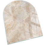 Base d�corative plaque rectangulaire en verre tremp� de sol avec impression moderne sous chemin�e motif ...