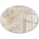 Base d�corative plaque ronde en verre tremp� de sol avec impression moderne sous chemin�e motif pierre ...