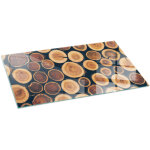 Base d�corative plaque en verre tremp� de sol avec impression moderne sous chemin�e bo�te en bois d�coup� ...