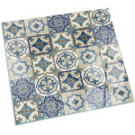 Base d�corative plaque en verre tremp� de sol avec impression moderne sous chemin�e motif mosa�que avec ...