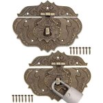 Basetbl - lot de 2 fermetures antiques, design bronze fer, fermoirs de meubles, ferrures pour cadenas ...