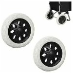 Basetbl - 2 pices de remplacement de roues de caddie - caoutchouc - roues de chariot en plastique avec ...