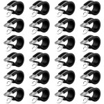 Basetbl - 24pcs (14mm) collier de serrage 304 inox acier caoutchouc amorti isol� attache grillage rigide ...