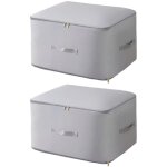 Basetbl - 2pcs sacs de rangement v�tement - - couette organisateur - sous - vide - gris 60x54x42cm
