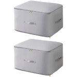 Basetbl - 2pcs sacs de rangement v�tement - - couette organisateur - sous - vide - gris 60x54x42cm