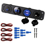 Basetbl - 4 en 1 marine switch panel, 12v 4. 2a dual usb socket chargeur prise de courant et led voltm�tre ...