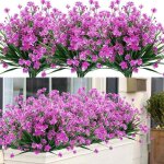 Basetbl - 8pcs plantes artificielles et fleurs pour les extrieurs, rsistantes aux rayons uv