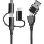 Basetbl - cble usb c, 5 in 1 cable multi usb type c charge rapide nylon tress avec 3 usb c connecteur, ...