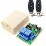 Commutateur  distance sans fil 433 mhz, 2 canaux ac 220v avec relais rcepteur et 2 tlcommandes pour ...