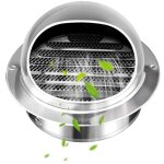 Basetbl - grille d'a�ration en acier inoxydable rond avec bouche anti - insectes et lamelles, grille ...