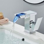 Basetbl - led robinet de lavabo cascade - robinet salle de bain - robinet mitigeur lavabo bas chrom ...