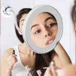 Basetbl - miroir grossissant et rotatif � led avec bras flexible et ventouse -
