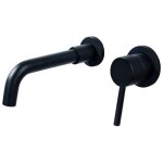 Basetbl - robinet lavabo mural, mitigeur robinet salle de bains en laiton, noir mat