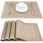 Basetbl - sets de table pvc antid�rapant lavable r�siste � la chaleur rectangulaire vinyle set de table ...