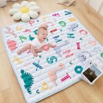 Basetbl - tapis de jeu bb antidrapant 150 x 180 cm tapis parc rampant bb tapis pliable tapis eveil ...