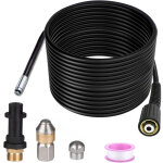 Basetbl - tuyau pour nettoyeur haute pression 15m tuyau d�boucheur flexible noir nettoyage de canalisations ...