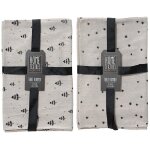 Chemin de table gris imprim�s noir, 2 mod�les, 32x0, 5x150cm. basics