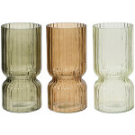 Basics - vase tubulaire ondul� en verre, �11x23cm, 3 couleurs.