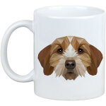 Basset breton, basset fauve de bretagne - mug avec photo et inscription chien g�om�trique art - dog