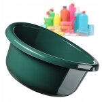 Bassine en plastique pour le lavage  la main des vtements et de la vaisselle, dote d'une forme ronde ...