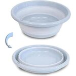 Bassine pliable, bassine plastique (31cm, vert) panier linge pliable, petite bassine, bol pliable, utile ...