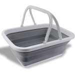 Bassine  vaisselle pliable de 12 l avec poignes - lavabo portable pour camping, voyage, cuisine et ...