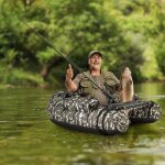 Bateau de pche gonflable avec dossier&pagaie&rgle  poisson support de canne poches de rangement palmes ...