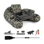 Costway - bateau de pche gonflable avec dossier et pagaie, bateau gonflable avec rgle  poisson support ...