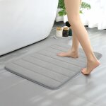 Absorbent bath mat, 43 x 63 cm non - slip bathroom mat, soft machine washable bathroom mat for shower ...