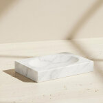 Bathbazaar - porte - savon en marbre v�ritable blanc mat