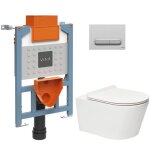 Vitra - bti support 82cm + wc sans bride sat + abattant softclose + plaque chrome mat (vuni82brevis ...