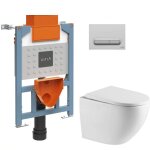 Vitra - bti support 82cm + wc suspendu + abattant softclose + plaque chrome mat (vuni82fusiontq - 5) ...