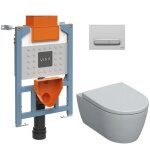 Vitra - bti support 82cm + wc suspendu + abattant softclose + plaque chrome mat (vuni82icon - 5)